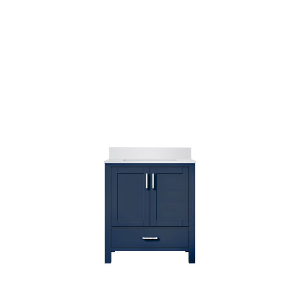 English Elm Navy Blue Bath Vanity 30" W X 22" D With Durable Cultured Marble Top & Ample Storage Solutions B2731P259013