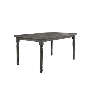 English Elm Transitional 59" Rectangular Dining Table Weathered Grey Veneer Rustic Farmhouse 6-Seat Centerpiece B011P352475