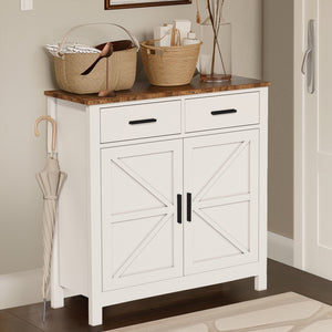 English Elm Kitchen Storage Cabinet Modern Farmhouse Buffet Sideboard with Spacious Drawers and Sturdy Storage Slate finish White W2386P207765