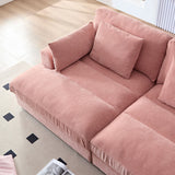 English Elm 89.76 Inch Double Sleeper Sofa Cloud Couch Soft Fluffy Fabric Upholstery With Square Armrests,Comfor Daybed With Over Wide Sofa Bed,Modern Beanbag For Living Room Apartment,Pink