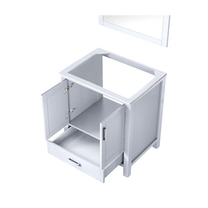 English Elm White Bath Vanity with 28" Mirror — 30" Top, Fully Assembled Wood Cabinet, Drawer & Open Shelf Storage B2731S00502