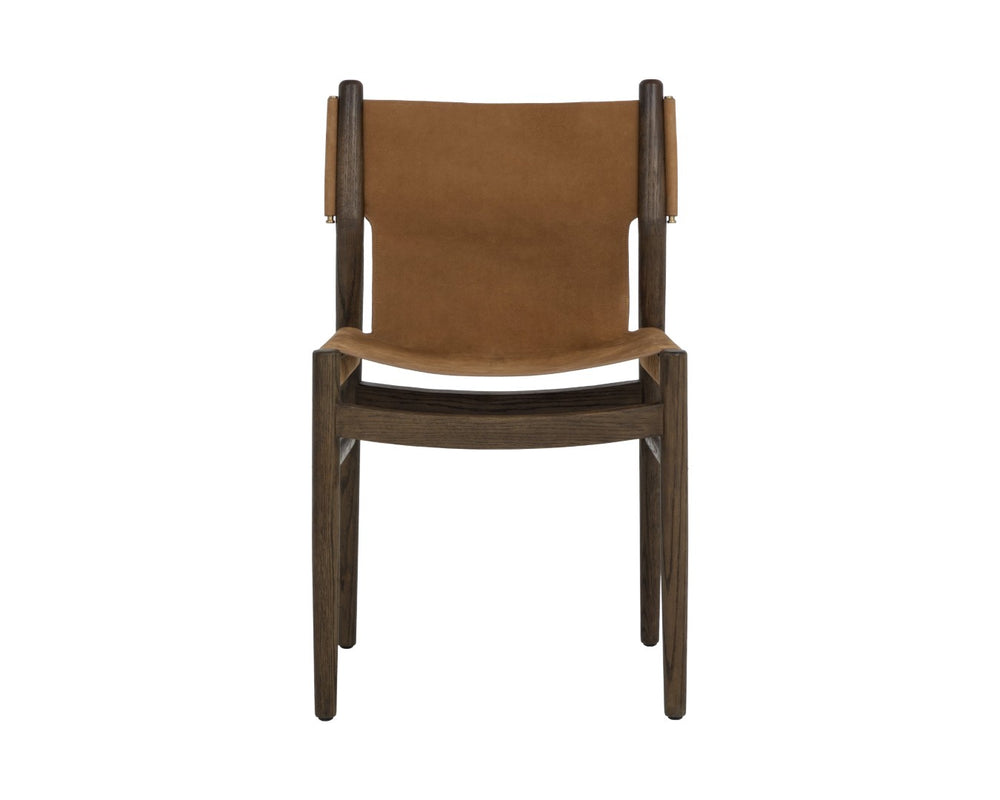 Sunpan ARGUS Dining Chair - Luxurious Nubuck Leather with Solid Oak Frame for Timeless Mid-Century Style 112682