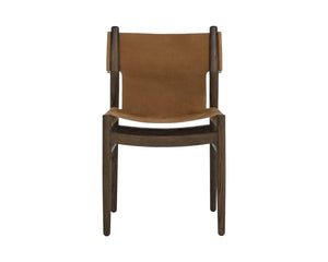 Sunpan ARGUS Dining Chair - Luxurious Nubuck Leather with Solid Oak Frame for Timeless Mid-Century Style 112682