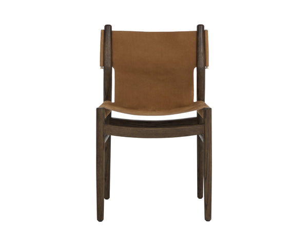 Sunpan ARGUS Dining Chair - Luxurious Nubuck Leather with Solid Oak Frame for Timeless Mid-Century Style 112682