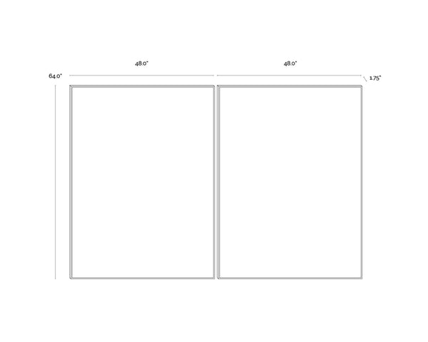 Sunpan NEW BEGINNINGS Set of 2 Modern-Retro 48" x 64" Art Panels in Natural Floater Frames for Any Space A0354