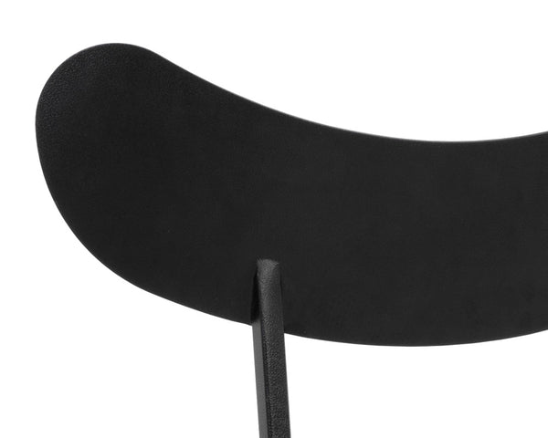 Sunpan Gibbons Dining Chair - Unique Mid-Century Modern Design with Handcrafted Leather and Iron Frame Black / Bravo Portabella