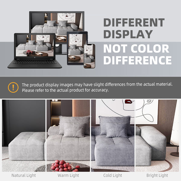 English Elm Modern Modular Sectional Sofa Set In Sparkling Chenille - 4-Piece Diy Design With Ottoman & Pillows W1885S00056