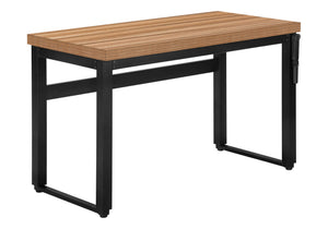 English Elm Computer Desk - Adjustable Height Standing Workspace For Home Office, Compact Modern Design, Brown B2710P219892