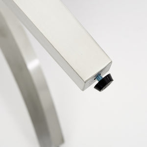 English Elm Mid Mid Century Modern Dining Chair Set with Curved Copper-Nail Backrest, High-Density Foam Seat, Brushed Stainless Legs Gray W1143P314900