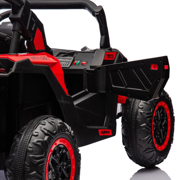English Elm 24v Two Seat Kids Electric Utv with Parental Remote Suspension Off Road Ride On Red W1578P184803