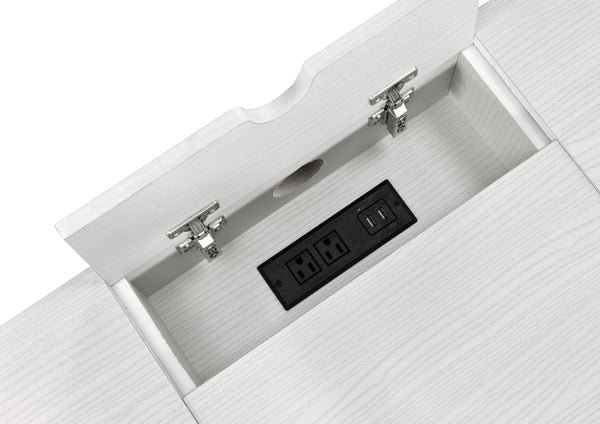 English Elm Verster Modern Writing Desk with Built-In USB Port, Storage Drawer & Open Shelves for Home Office Black,Natural 48 L x 26 W x 10 H B2726P288028