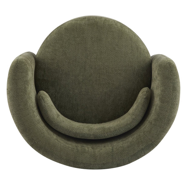 English Elm Christopher Knight Home® - Swivel Contemporary Accent Armchair with Lumbar Pillow, 360° Rotation, Metal Base Durability Green 37.75 L x 33.75 W x 26.5 H N776P368491G