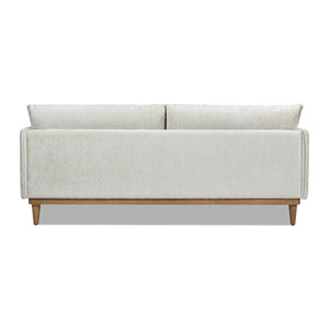 English Elm Jennifer Taylor Home - Haven 83" Flange-Arm Oak Sofa in Marled Gray Chenille — Rustic Oak Base, Reversible Cushions, Durable Support B2719P238350