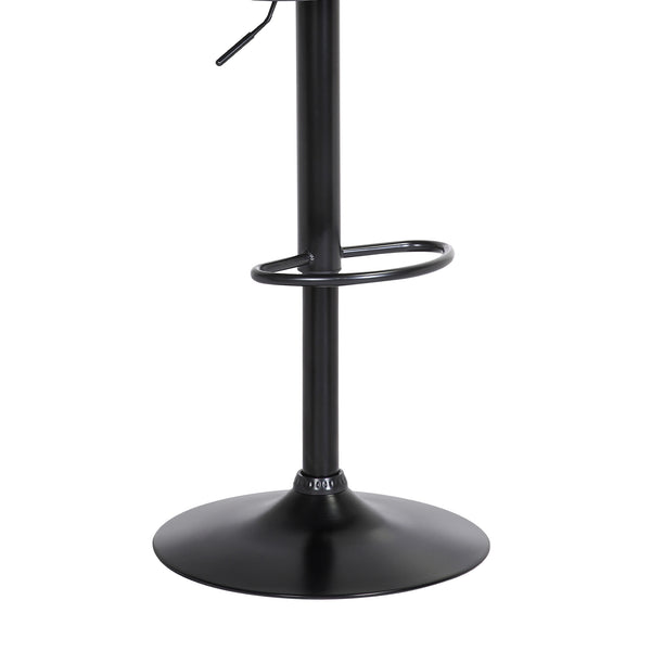 English Elm Lydia Swivel Adjustable Barstool Upholstered Fabric Seat with Black Wood Frame White B2736P464834