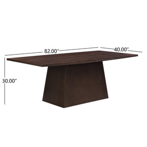 English Elm Christopher Knight Home® - 82 Lowell Pedestal Dining Table Solid Wood Rectangular 82-inch Seating for 6-8 Elegant Gatherings Espresso N771P361468O