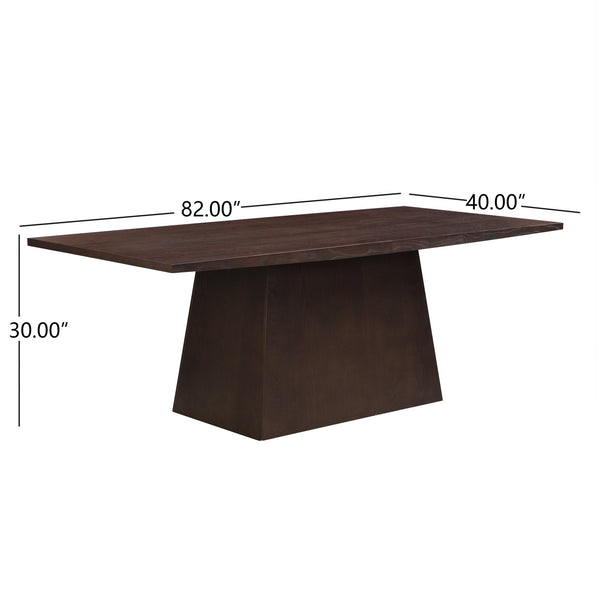 English Elm Christopher Knight Home® - 82 Lowell Pedestal Dining Table Solid Wood Rectangular 82-inch Seating for 6-8 Elegant Gatherings Espresso N771P361468O