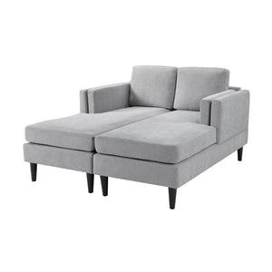 English Elm Swivel Barrel Accent Chair Chenille Tufted Round Club Seat for Living Room Lounge Grey N719S002310E