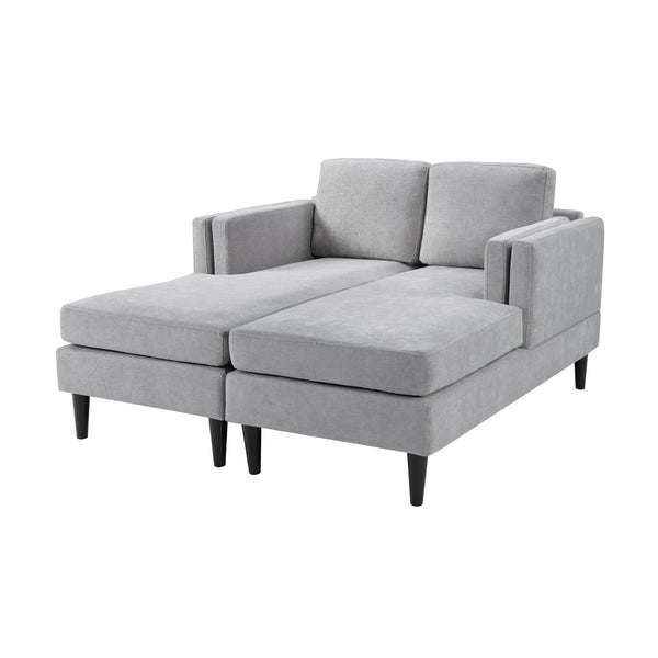 English Elm Swivel Barrel Accent Chair Chenille Tufted Round Club Seat for Living Room Lounge Grey N719S002310E