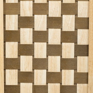 English Elm K&K Vintage Woven Checkerboard Kitchen Island 53.2" with Drop Leaf, Power Outlet, 5 Wheels, Storage N707P215328Y