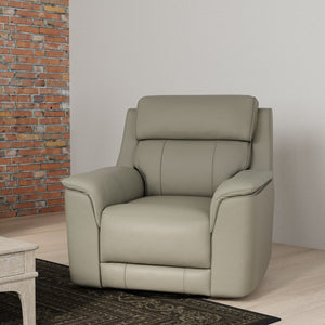 English Elm Oslo Manual Glider Recliner Mineral - Genuine Leather Swivel & Glide, High-Density Foam Comfort PMID B339P410137