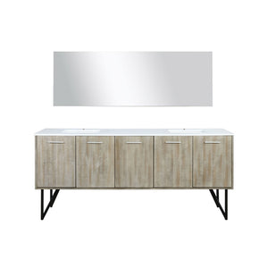 English Elm Rustic Acacia Double Bath Vanity With Cultured Marble Top & 70 In. Mirror – Stylish Storage Solution! B2731S01515-GIGA