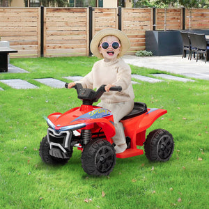 English Elm Qaba 6v Battery Powered Kids Atv Ride on Four Wheeler with Music Ages 2 to 6 Red W2225P249800