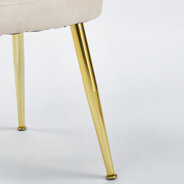 English Elm 1+4,5Pieces Mid-Century Dining Set With Glass Top & Gold Metal Legs - Stylish 5-Piece Table & Chairs W234S00092