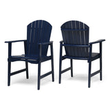 Christopher Knight Home® Noble House Outdoor Weather Resistant Acacia Wood Adirondack Dining Chairs (Set Of 2), Blue Navy Finish