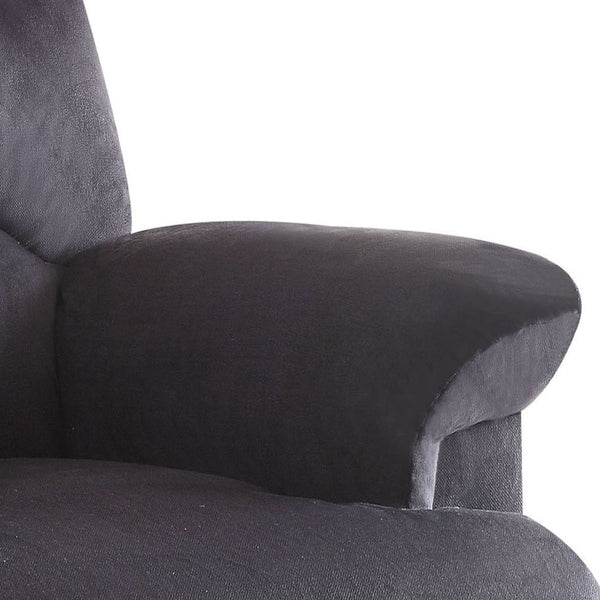 English Elm Arcadia Plush Microfiber Motion Recliner with Pillow-Top Arms, Smooth Latch Mechanism for Relaxation Black 33 L x 31 W x 28 H B2726P256700