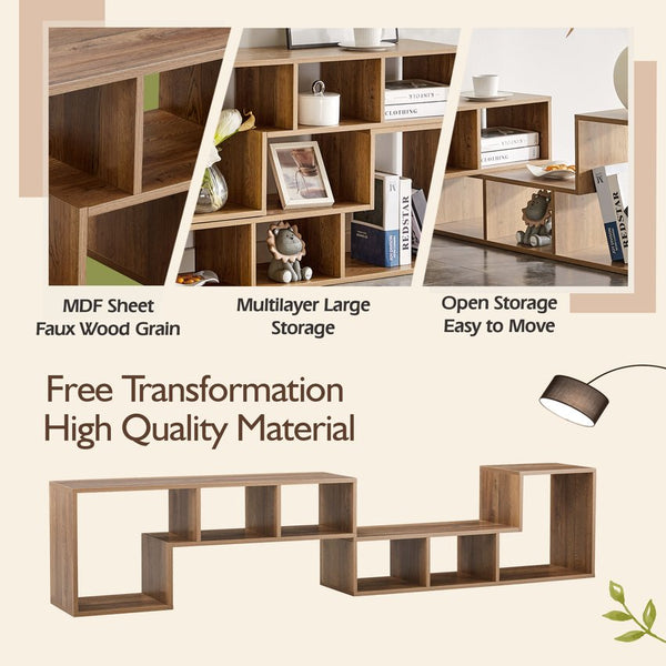 English Elm 2 Modular L-shaped Cube Tv Stand Open Bookcase Media Console for Living Room W3875P401499