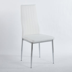 English Elm 1+4,5Pieces Modern Mid-Century Dining Set For 4-6 People With Glass Top & Metal Legs - Versatile Style W234S00115