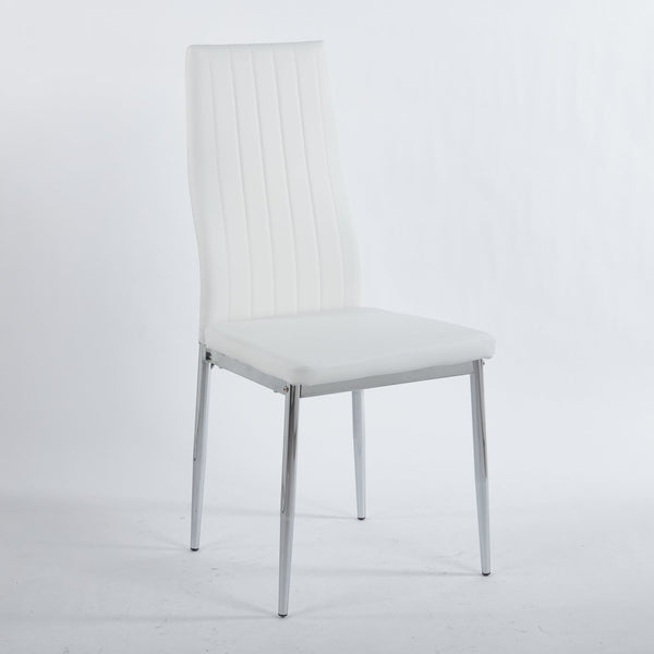 English Elm 1+4,5Pieces Contemporary 5-Piece Dining Set With Glass Top & Metal Legs – Stylish Table For 4-6 People W234S00119