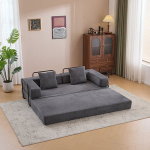 English Elm Floor Couch - Convertible Corduroy Sofa Bed With Back Support, Ideal For Small Spaces & Guests W3723P345017