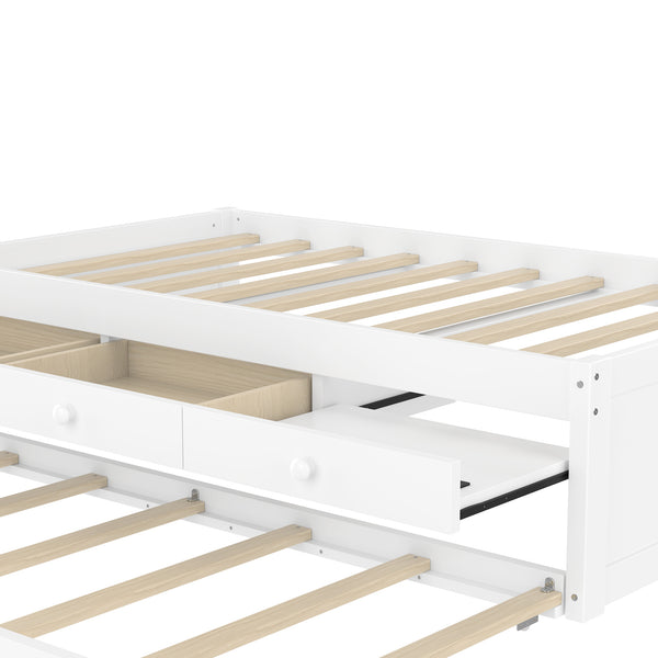 English Elm Twin Triple Metal Bunk Bed Matte Powder Coated Frame with Full Safety Guardrails White W1580S00385