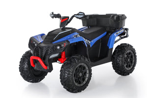 English Elm Kids Electric Atv 24v 4wd Two Passenger Ride on with Eva Tires and Suspension Blue W1620S00003