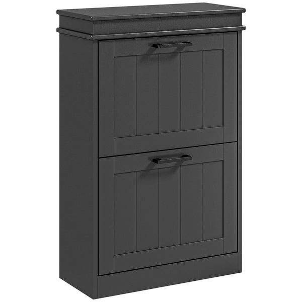 English Elm Homcom Slim Shoe Cabinet For Entryway – Stylish 10-Pair Storage With Adjustable Shelves & Safety Features W2225P229388