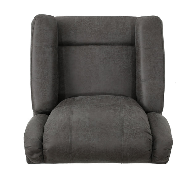 English Elm Christopher Knight Home® - GLIDER Plush Fabric Swivel Recliner with Smooth Gliding Motion, Contemporary Upholstered Comfort Slate 61368.00MF