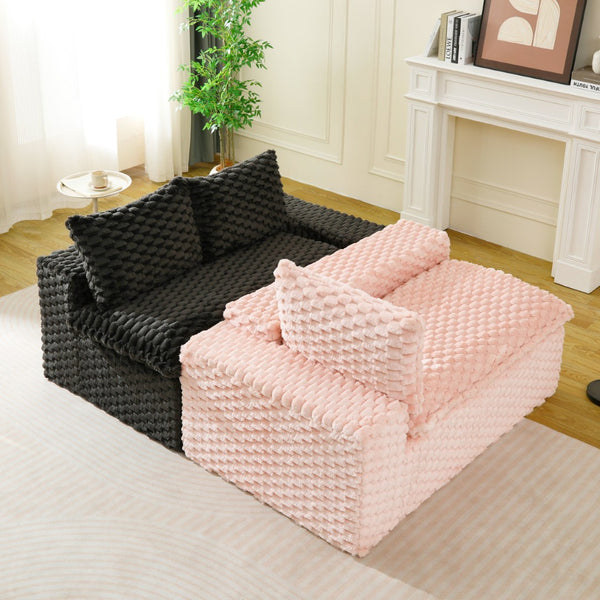 English Elm Luxury Color-Block Turtle Velvet Sofa - Modular Design For Stylish Living Room Comfort & Flexibility P1 W3371S00048-GIGA