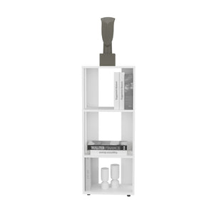 English Elm Newmanstown Slim White Bookcase – Engineered Wood, 3 Open Shelves for Small Spaces, Modern Storage B092P269942