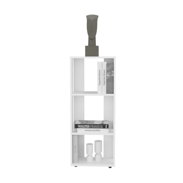 English Elm Newmanstown Slim White Bookcase – Engineered Wood, 3 Open Shelves for Small Spaces, Modern Storage B092P269942
