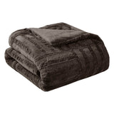 Madison Park Arctic Casual Ultra Plush Down Alternative Throw BASI50-0415 Chocolate