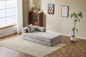 English Elm Floor Couch - Convertible Chenille Sofa Bed With Pillow Support For Ultimate Comfort In Any Space W3723P344872