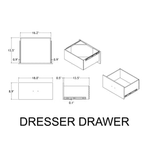 English Elm Augusta Solid Wood Chest with Dark Brown Top, Spacious Drawers and Silver Bar Handles, Stylish beige brown 65.94 L x 20.67 W x 39.17 H B201P390565