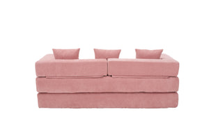 English Elm UNITED Folding Sofa Bed with Removable Cover Zipper, Chenille Memory Foam Sleeper for Small Spaces Pink W1568P293810