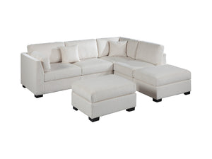 English Elm Contemporary 3-Piece Sectional Sofa Set in Ash Black Corduroy with RAF/LAF Chaise, Tufted Seats, Pillows - Stylish Low-Profile Design Beige 34 L x 26 W x 45 H B011S01768