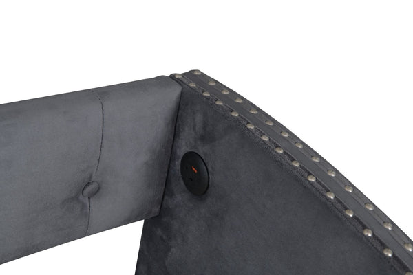 English Elm Twin Size Upholstered Daybed With Trundle & Usb Charging – Stylish Velvet Frame For Space-Saving Comfort W1670S00024-GIGA