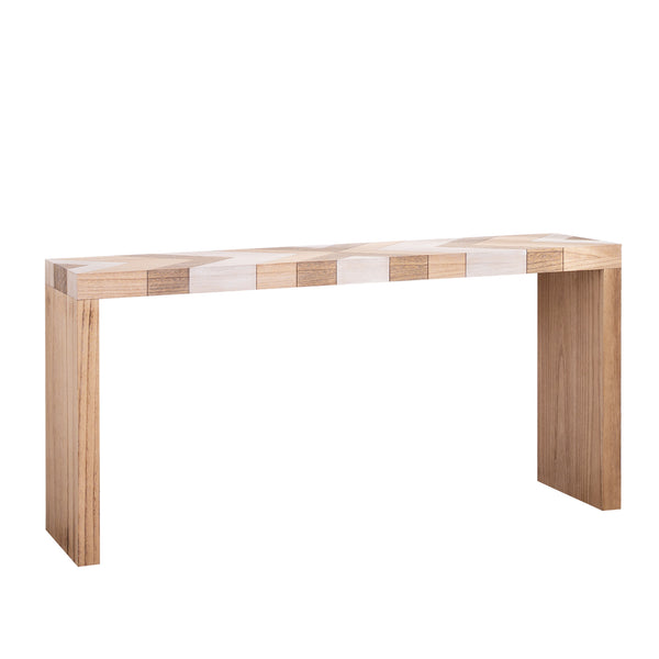 English Elm Modern Chevron Wood Console Table 62 Inch Entryway Sofa Accent for Any Room W2729P356958