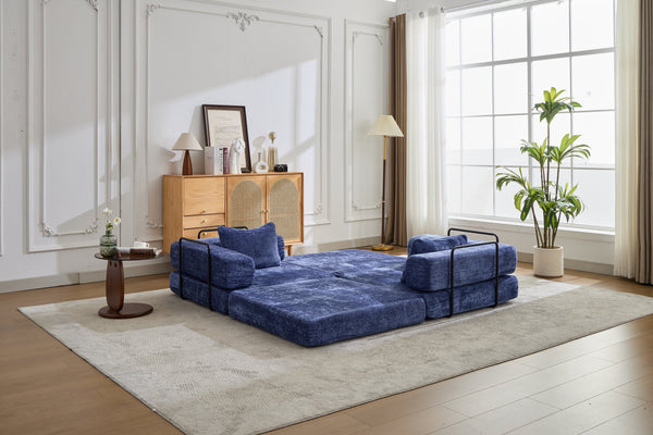 English Elm Compression Convertible Floor Sofa Bed – Stylish Chenille Loveseat, Easy Setup, Ideal For Small Spaces W3723P345645