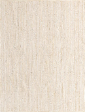 Unique Loom Braided Jute Trellis Hand Braided Solid Rug Ivory,  8' 0" x 11' 0"