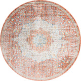 Unique Loom Newport Elms Machine Made Medallion Rug Red, Ivory/Light Blue/Terracotta/Rust Red 10' 2" x 10' 2"